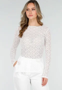 Witte Kanten Top met Splitten
