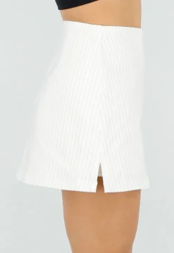 Witte Mini Skort met Pinstripe en Split