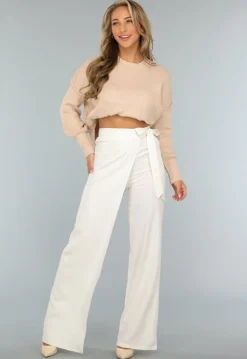 Witte Pantalon met Overslag