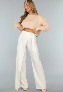 Witte Pantalon met Overslag