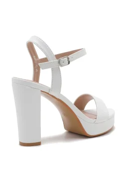 Witte Plateau Sandaletten met Blokhak
