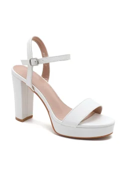 Witte Plateau Sandaletten met Blokhak