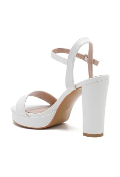 Witte Plateau Sandaletten met Blokhak