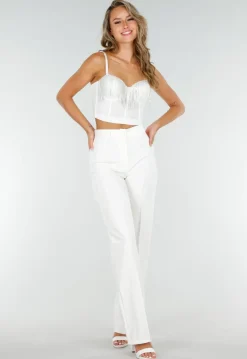 Witte Push Up Strass Bustier