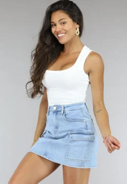Witte Rib Stretch Tank Top