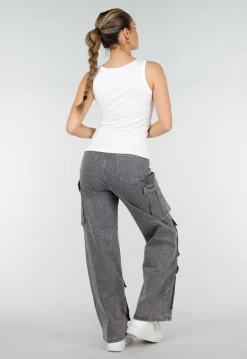 Witte Rib Tank Top met Glitters en Aansluitende Pasvorm