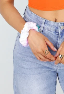 Witte Scrunchie met Gekleurde LED Lichtjes