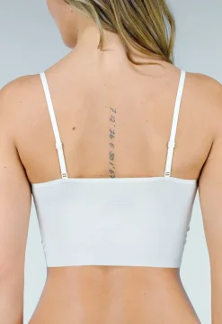 Witte Stretch Bh Top met Uitneembare Pads