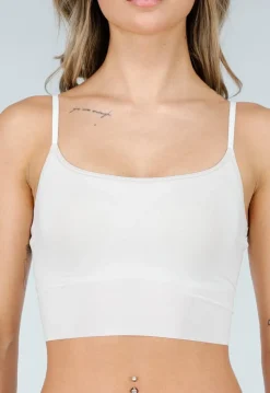 Witte Stretch Bh Top met Uitneembare Pads