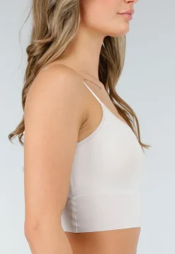 Witte Stretch Bh Top met Uitneembare Pads