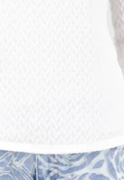 Witte Stretch Top met Lange Mouwen en Vierkante Hals