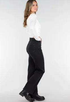 Witte Stretch Top met Overslag en Plooien