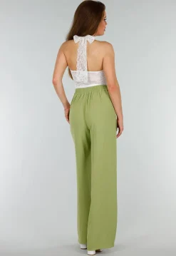 Witte Stretch top met Stretch en Dubbele Voering