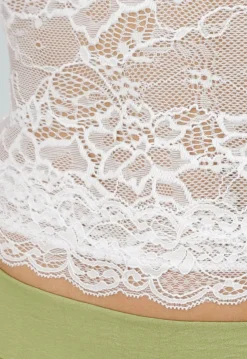 Witte Stretch top met Stretch en Dubbele Voering