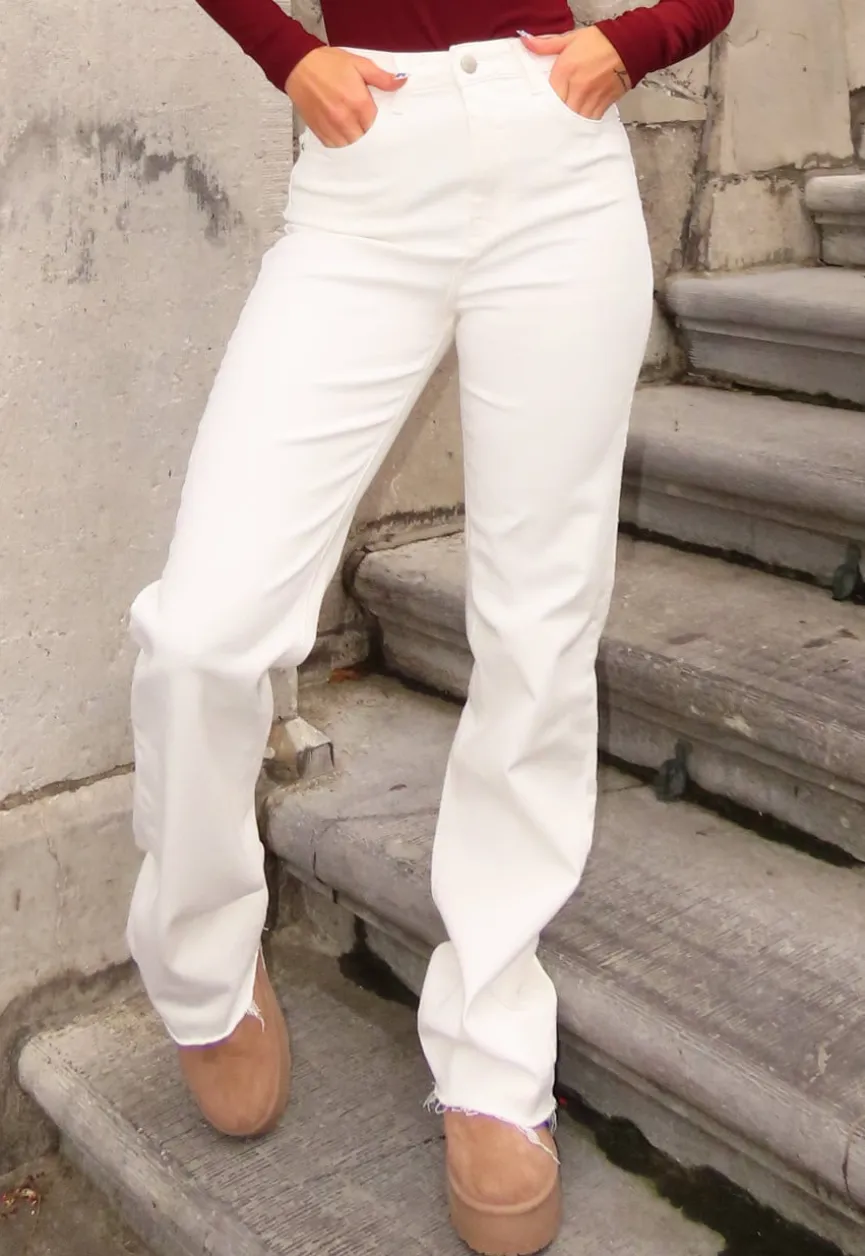 Witte Tall Jeans met Rechte Pijpen