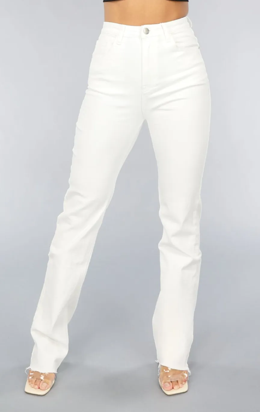 Witte Tall Jeans met Rechte Pijpen