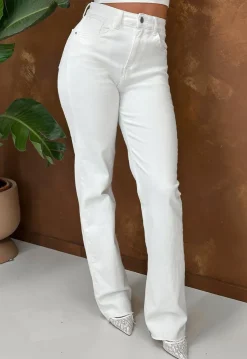 Witte Tall Jeans met Rechte Pijpen