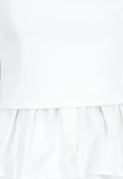 Witte Top met Peplum en Spaghettibandjes