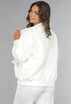 Witte Two Piece met Kabelpatroon