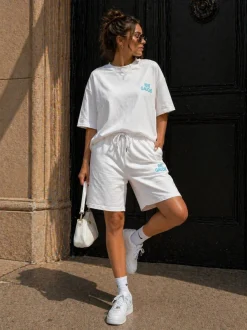 Witte Two Piece Set met T-Shirt en Shorts
