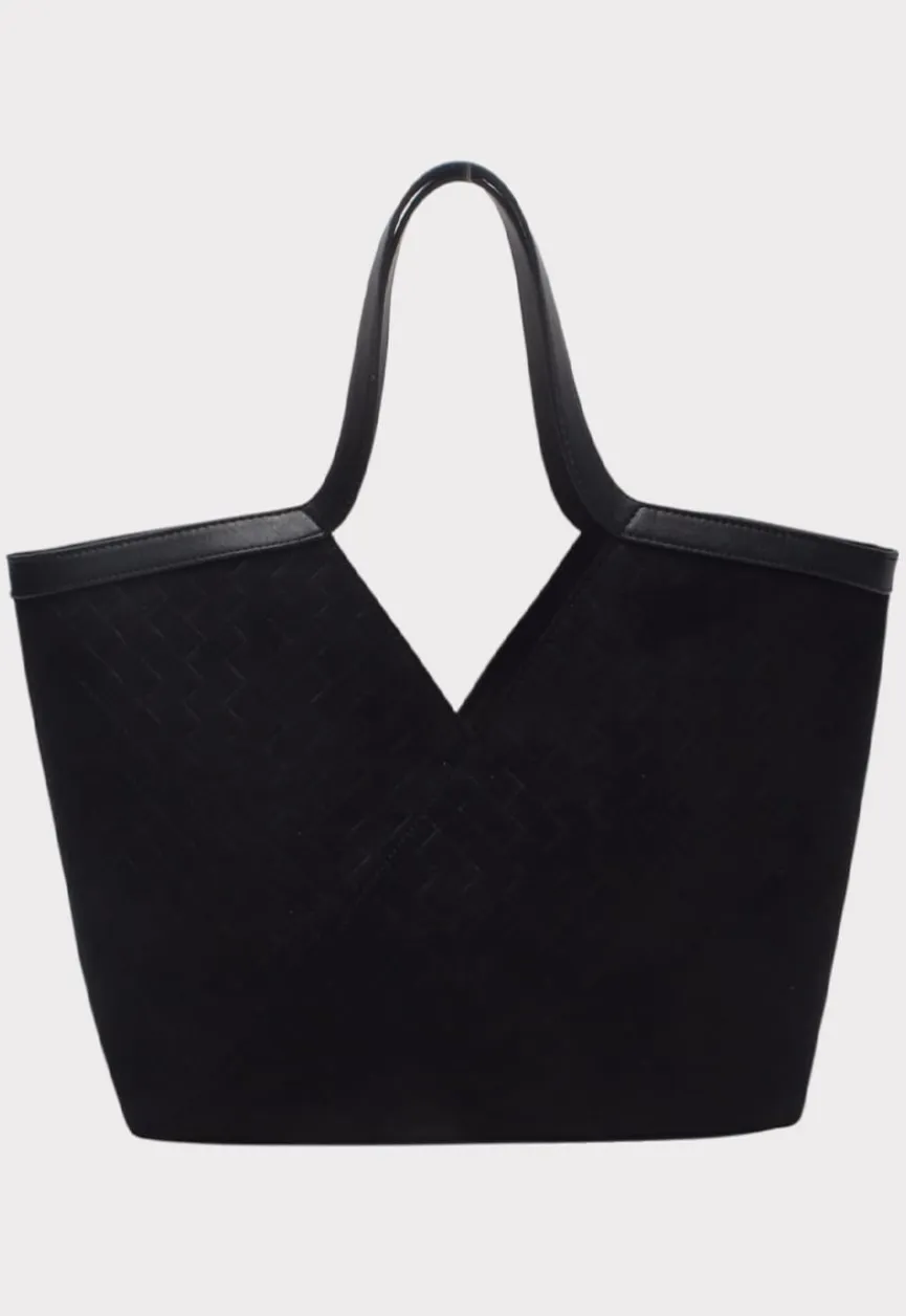 Woven Shopper Tas met Dubbele Hengsels
