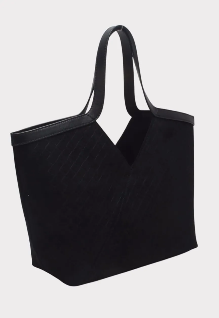 Woven Shopper Tas met Dubbele Hengsels