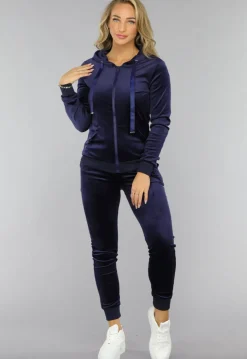 Zacht Donkerblauw Huispak met Capuchon