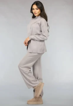 Zachte Taupe Lounge Set met Overslag
