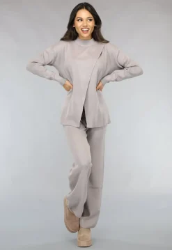 Zachte Taupe Lounge Set met Overslag