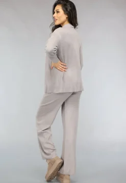 Zachte Taupe Lounge Set met Overslag