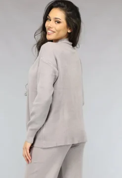Zachte Taupe Lounge Set met Overslag