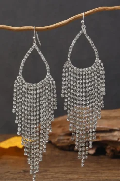 Zilveren Fringe Druppel Oorbellen