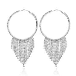 Zilveren Fringe Oorbellen