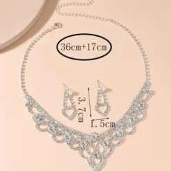 Zilveren Glamour Strass Sieraden Set