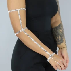 Zilveren Glitter Armsieraad