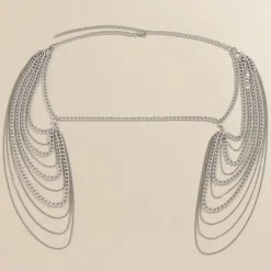 Zilveren Grove Schouder Ketting met Laagjes