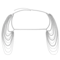 Zilveren Grove Schouder Ketting met Laagjes