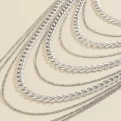 Zilveren Grove Schouder Ketting met Laagjes