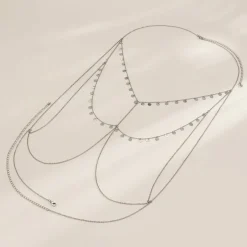 Zilveren Halter Body Chain met Coin