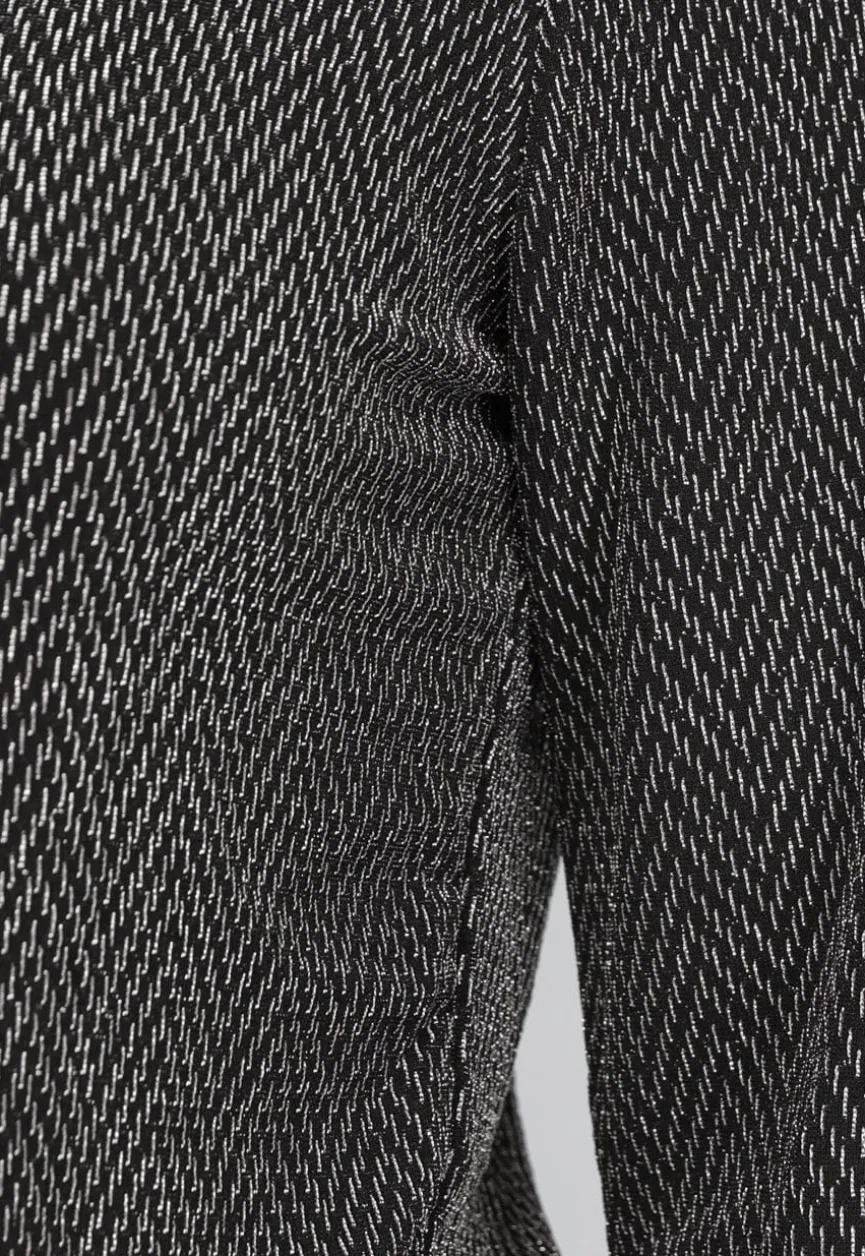 Zilveren Lange Mouwen Blouse met Glitter