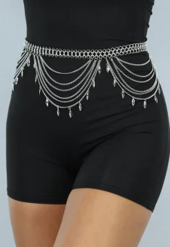 Zilveren Layered Heupriem met Bedeltjes