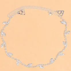 Zilveren Leaf BH Band met Strass