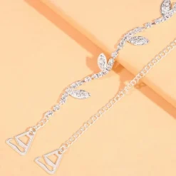 Zilveren Leaf BH Band met Strass