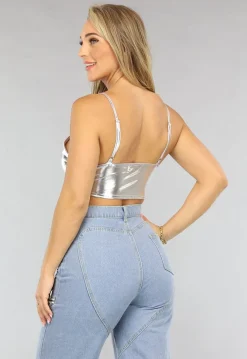 Zilveren Metallic Triangel Top