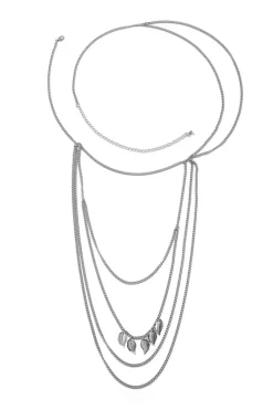 Zilveren Schouder Ketting met Leaf