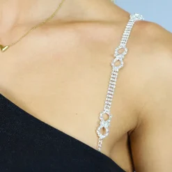 Zilveren Strass Bh Band met Infinity Teken