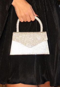 Zilveren Strass Hand/Schoudertasje