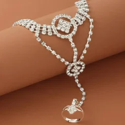 Zilveren Strass Handsieraad met Cutouts