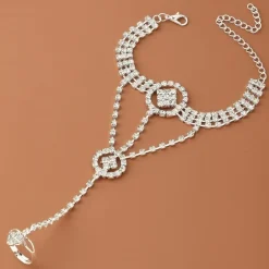 Zilveren Strass Handsieraad met Cutouts