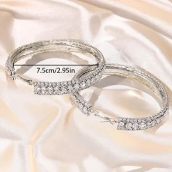 Zilveren Strass Oorbel Ringen